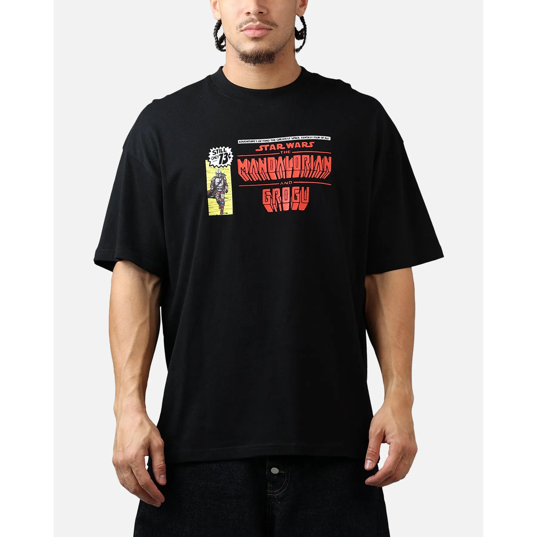 73Studio Star Wars Mando And Grogu Comic T-Shirt Black