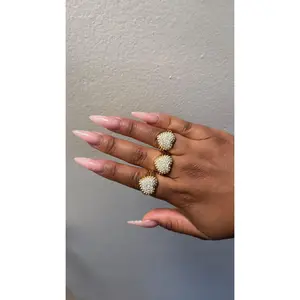 Sweetheart Drip Ring - Elegant Gold-Tone Heart-Shaped Design for Women's Fashion Accessory