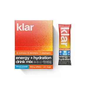 Klar Comprehensive Energy and Hydration Drink Mix - Blood Orange | with Nootropics, Adaptogens, and Electrolytes