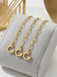Non-Tarnish 18K Gold Vacuum Plated Paperclip Bracelet, Waterproof Stainless Steel Link Chain with Round Carabiner Lock, Hypoallergenic Everyday Jewelry