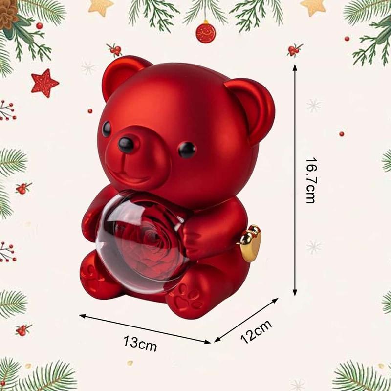 【Necklace Included】Cute Teddy Bear with Preserved Rose -A Real Rose Flowerin Bear with Elegant Gift Box -Romantic Gift for Her in Mother's Day, Weddings, Anniversaries, and Bridal Showers,Christmas and Valentine's Day gifts 【Necklace Included】Cute Teddy Bear with Preserved Rose -A Real Rose Flowerin Bear with Elegant Gift Box -Romantic Gift for Her in Mother's Day, Weddings, Anniversaries, and Bridal Showers,Christmas and Valentine's Day gifts