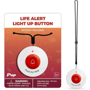 Light-up Fake Life Alert Button Prop 100th Day of School Costume, Fun Emergency Call Button