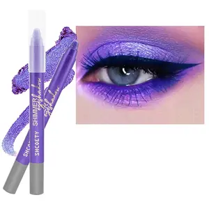 Purple Eyeshadow Stick, Blendable Creamy Eyeshadow Eye Brightener Stick, Waterproof Eyeshadow Pencil Long Lasting Crayon, Smooth Shimmer Eye Shadow Highlighter Eye Liner Makeup.#3 purple shimmer springtok