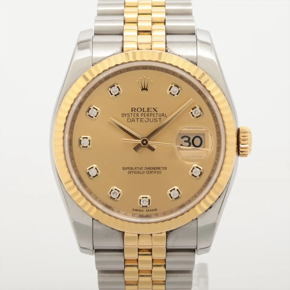 Rolex Champagne Datejust Unisex 36mm 116233G