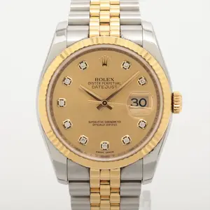 Rolex Champagne Datejust Unisex 36mm 116233G