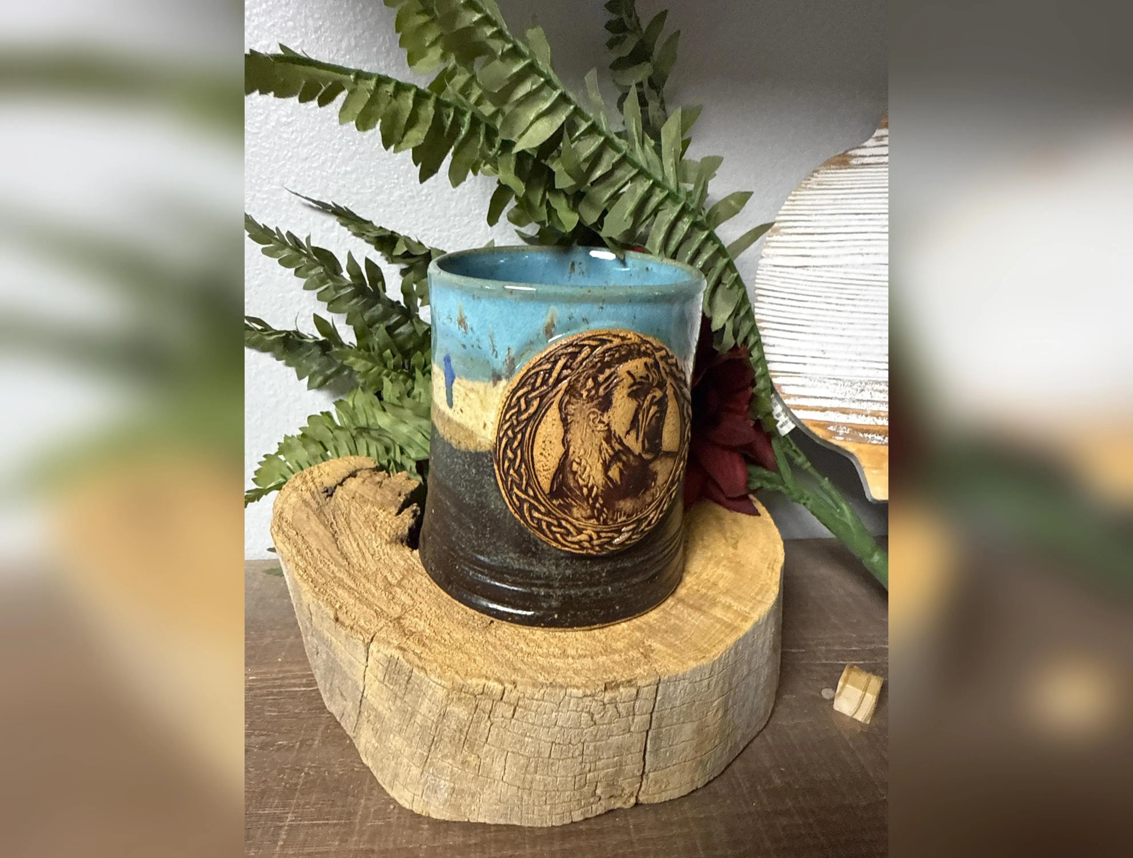 Viking warrior woman Beer Stein handless