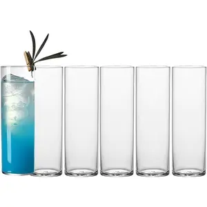Drinking Glasses 12oz, Thin Collins Glasses Set of 6,Clear Tall Glass Cups For Water, Juice, Beer, Drinks, and Cocktails and Mixed Drinks (6pcs CollinsGlass 180cm) Drinkware Transparent reusable drinking glass