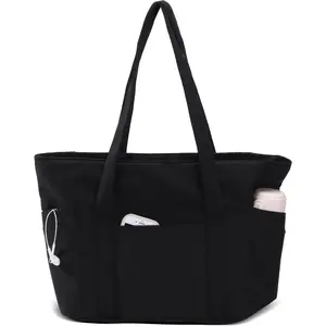 Large Tote Bag for Women with Zipper, Nylon Lightweight Work Tote with 15.6" Laptop Sleeve, Nurse Bag for Work College | Multi-Pockets, Machion Washable, Tear Resistant