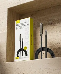 2-in-1 Smartphone Invisible Stand Charging Cord , 240W Super Fast Charge, for iPhone Samsung Type-C, Gaming Office Car Travel , Aesthetic and Electronic Device , Black, tiktok shop