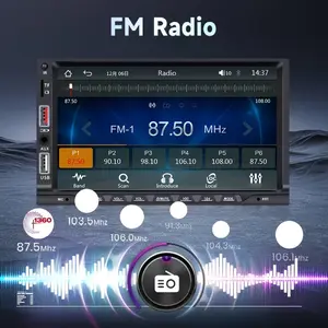7-Inch HD Touchscreen Car MP5 Player - Dual DIN Stereo with Backup Camera, FM Radio, Dual USB/TF Card Playback, Fast Charging, Hands-Free Calling, Mirror Link, Vehicle Audio Upgrade, Car Stereo System, Car Media Player, Car Video Player