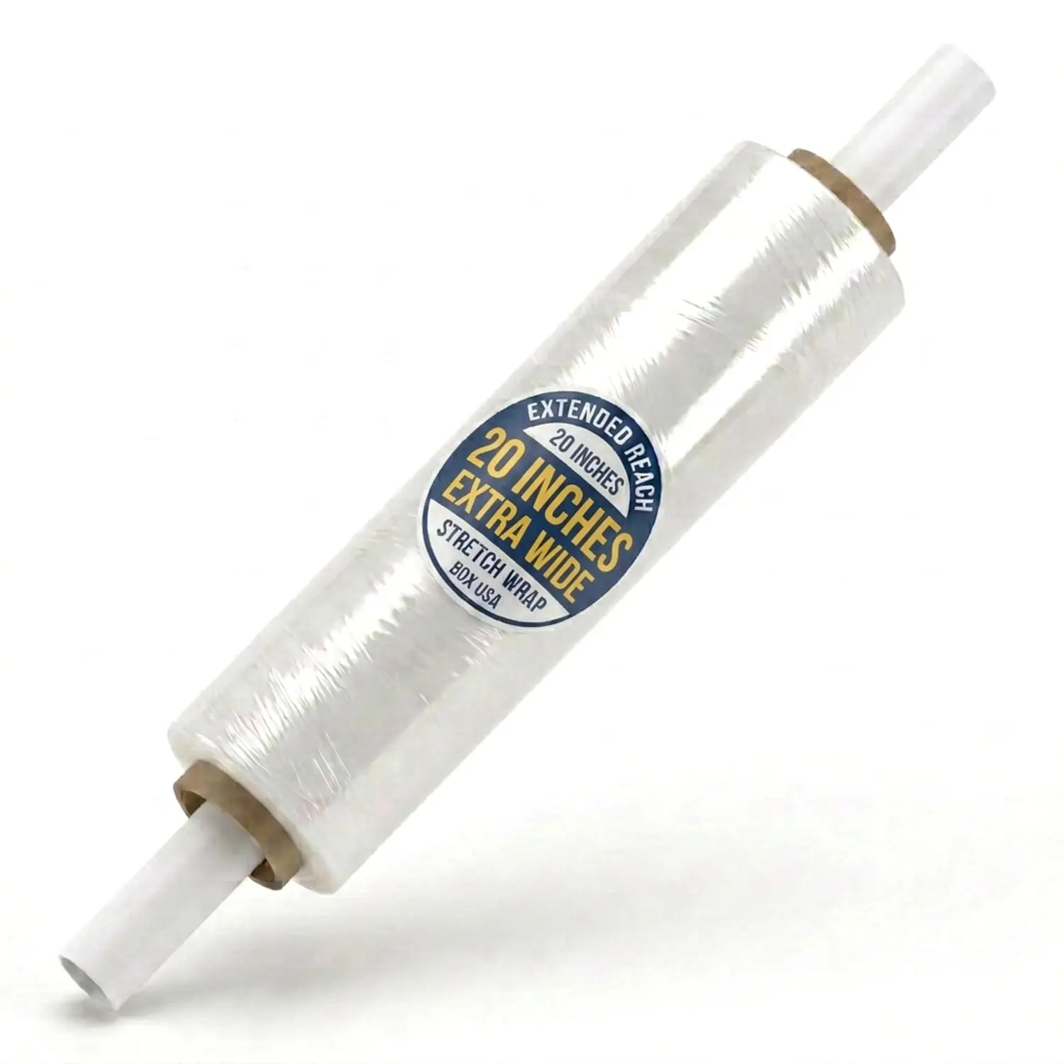 Stretch Wrap Extra Wide Stretch Film Roll - 20 in Wide & 1000 ft long Clear Plastic Wrap with Handles for Pallet Wrapping Shipping Moving