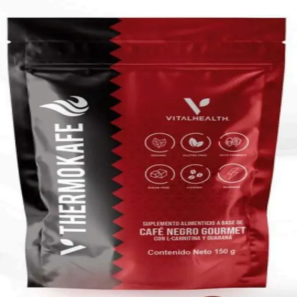 Vital Health THERMOKAFE by Vital Health Global from Mexico - Gourmet Black  Coffee with L-Carnitine & Guarana - Sugar Free, Keto Friendly, 150g