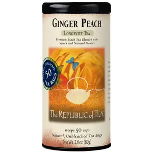 The Republic of Tea Ginger Peach Black Tea, Caffeinated, 50 Count The Republic of Tea Ginger Peach Black Tea, Caffeinated, 50 Count