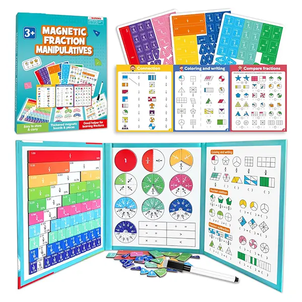 Magnetic Fraction Manipulatives Set for Kids - Interactive Learning Tools with Blocks and Discs for Easy Math Education gift
