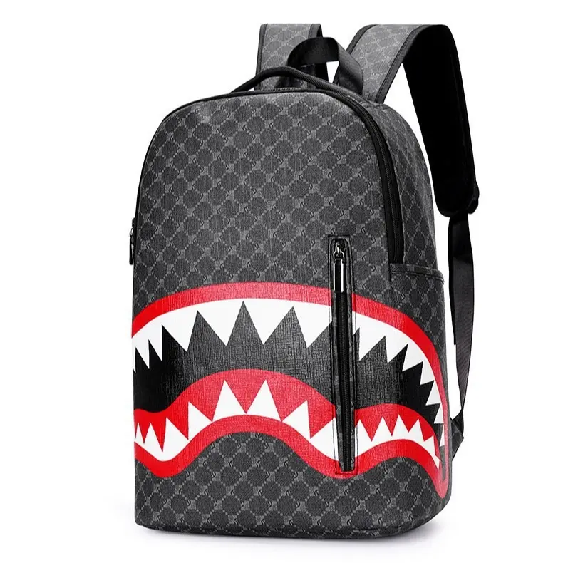 New Double Shoulder Bag Casual Shark Business Large Capacity Men's Backpack Schoolbag Travel Bag 40X30X15 cm