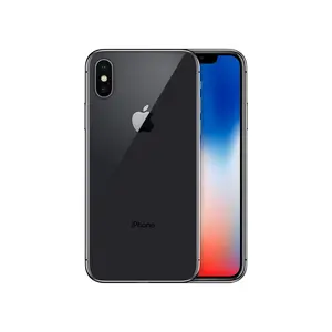Refurbished Apple iPhone X (Unlocked) A1865 Bundle with Pre-Installed Tempered Glass and Bluetooth Earbuds Acceptable Condition with 1 Year Warranty