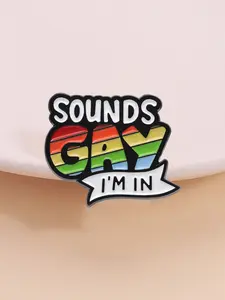 Lgbtq+ Pride Enamel Pin Badge, Rainbow Quote Brooch, Support Equality, Trendy Festival Decoration, Proud Month Accessory