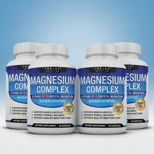 Nutrition High-Potency Magnesium Complex  Supplement 1000mg | 8 in 1 Magnesium (Glycinate, Citrate, Malate, Taurate) for Rapid Muscle Recovery, Bone Strength & Energy | Vegan, Non-GMO | 90 Capsules | daily nutrient support | magnesium glycinate