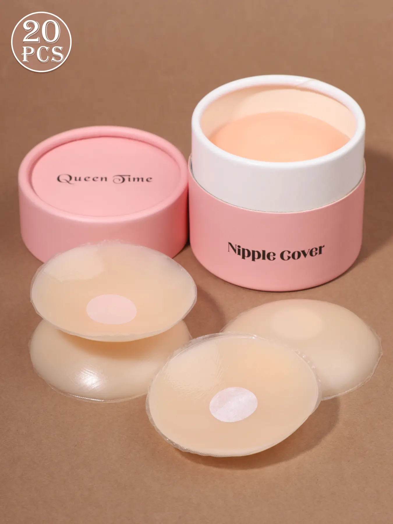 20 pieces of reusable ultra-thin silicone nipple covers, with storage box, invisible and seamless breast pads, anti-protrusion points, suitable for fashion travel, sticky bra, suitable for wedding dresses, swimsuits, bikinis, formal gowns, and dresses.