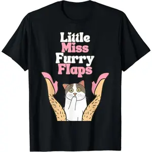 100% Cotton Unisex Funny Little Miss Furry Flaps Inappropriate Adult Joke Women T-Shirt
