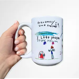 Personalized Artwork mug- Child's Drawing Gift | Custom Kids Art Coffee Mug | Unique Keepsake for Parents, Grandparents, Teachers