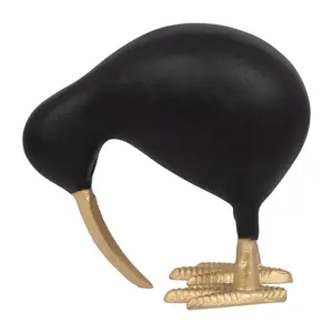 212 MAIN 9x5x8 in. Aluminum Kiwi Mom Figurine with Kiwi Bird Motif, Black & Gold Solid Metal Decor Home Ornament, Ideal Gift for Home Supplies Enthusiasts