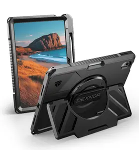 Dexnor Case for iPad (A16) 11th/10th Generation 2025/2022 (11″/10.9″),Rugged Protective Case with 360° Rotating Hand Strap& Stand & Screen Protector & Pencil Holder Shockproof Full-Body Cover