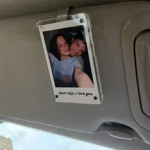 Personalized Acrylic Car Sun Visor Photo Frame Clip, Unique Couple Gift, Wallet Style Picture Holder, Fashion Car Accessories