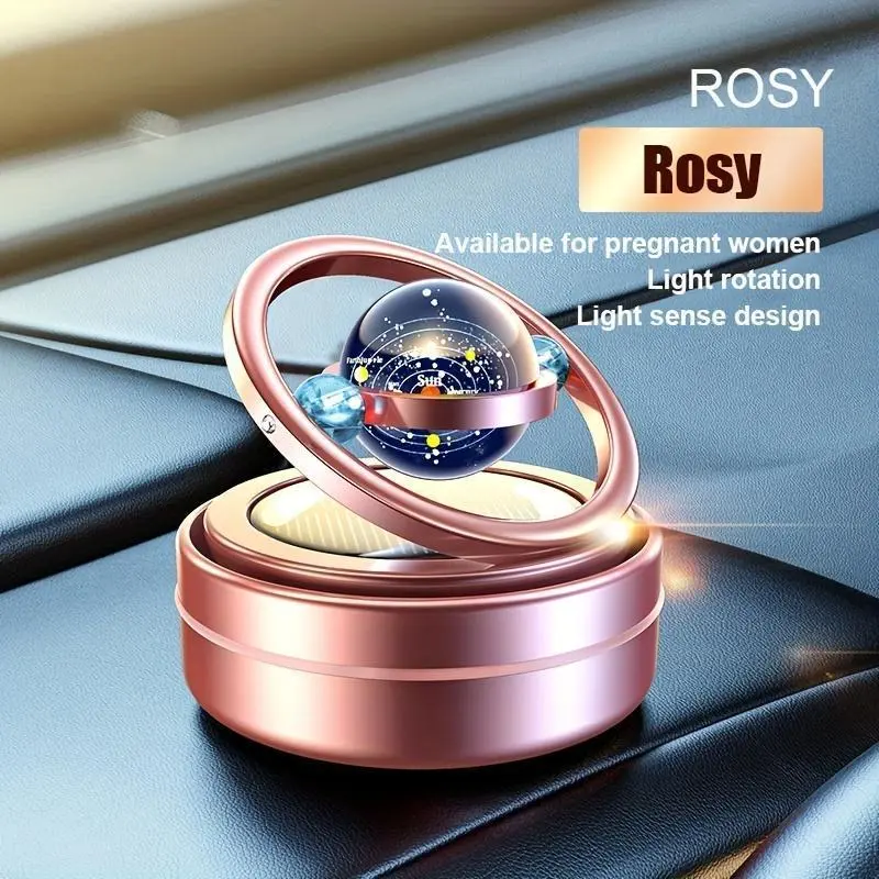 Car Solar Air Freshener with 2pcs Incense Slice, Rotatable Fragrance Diffuser, Car Decoration Additions for Car Home Interior Fragrance