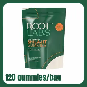 Root Labs Himalayan Shilajit Gummies, Upgraded 120 Wrapped Chewables with KSM-66 Ashwagandha, No Added Sugar Herbal Supplement, 1 Month Supply Natural Vitamin