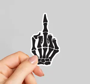 F*ck You Skeleton Sticker, Middle Finger Skeleton Sticker, Skeleton Hand Sticker, Laptop Sticker, Notebook Sticker, Water Bottle Sticker