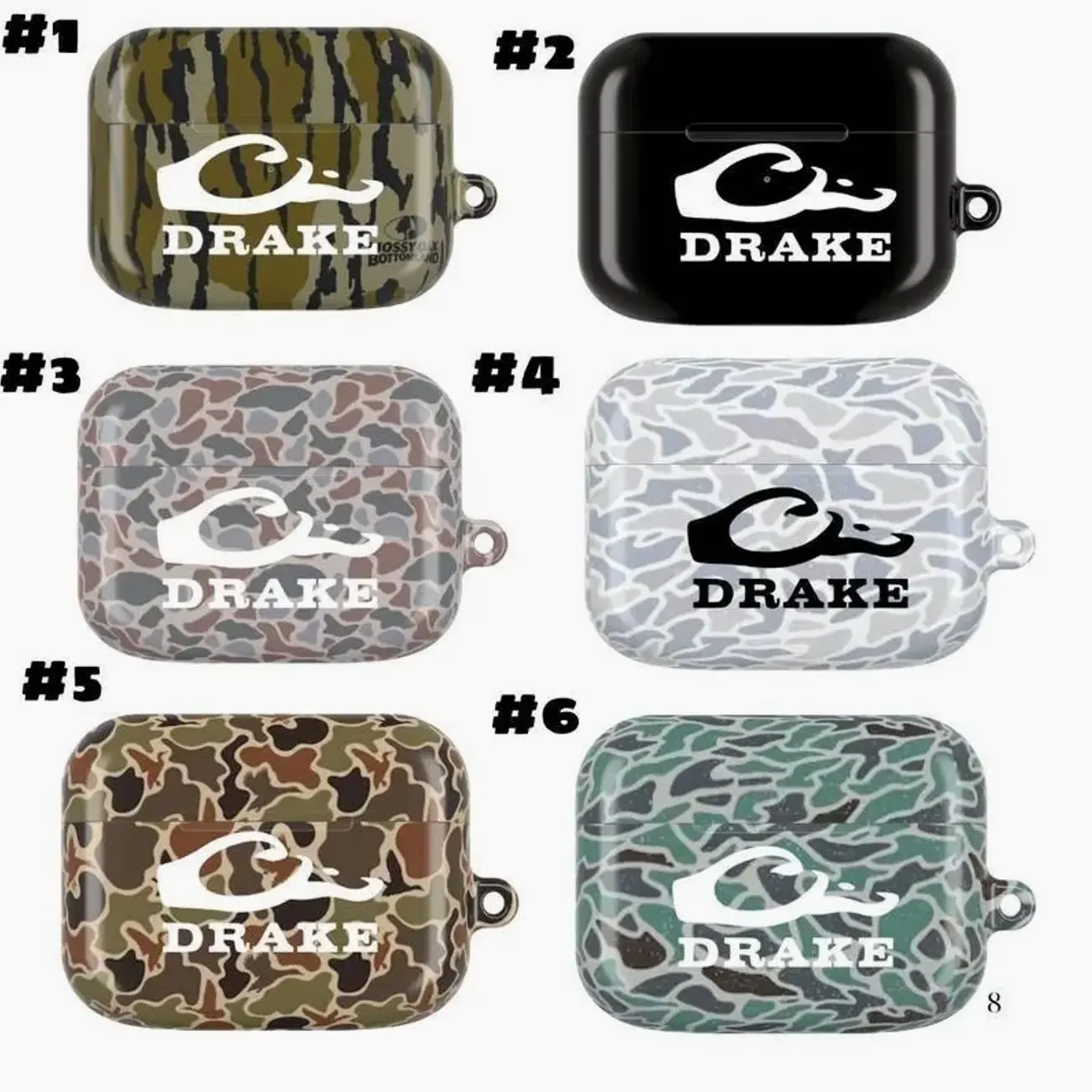 Drake Camo AirPods Case, Rugged Shockproof Case for AirPods 1/2/3/4 & AirPods Pro 1/2/3, Hunting Gear Gift