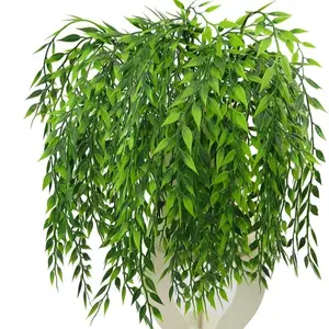 8 Pack Fake Weeping Willow Branches for Garden Decoration, UV Protected Faux Greenery Vines for Wedding and Party, Artificial Ivy Wreaths