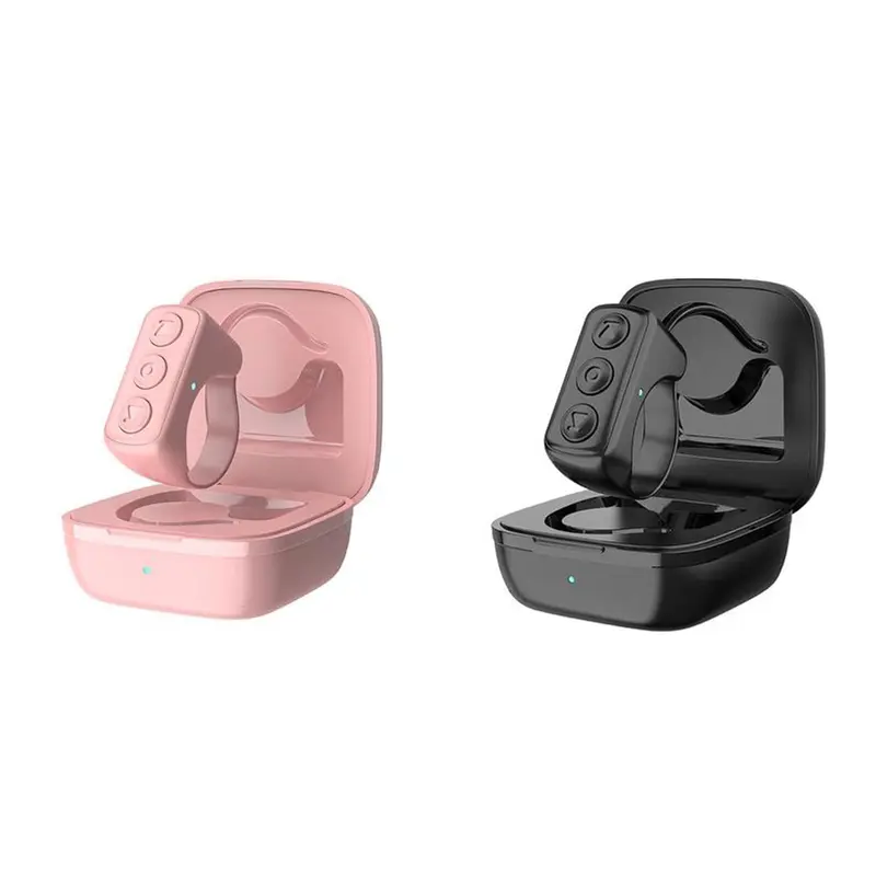 ABS Plastic Bluetooth Scrolling Ring Controller (D01Pro) with Cellphone Stand - 3 Buttons, Charging Device Accessories for Selfie, Music Control - Compatible with iOS Devices, Android Smartphones, iPads