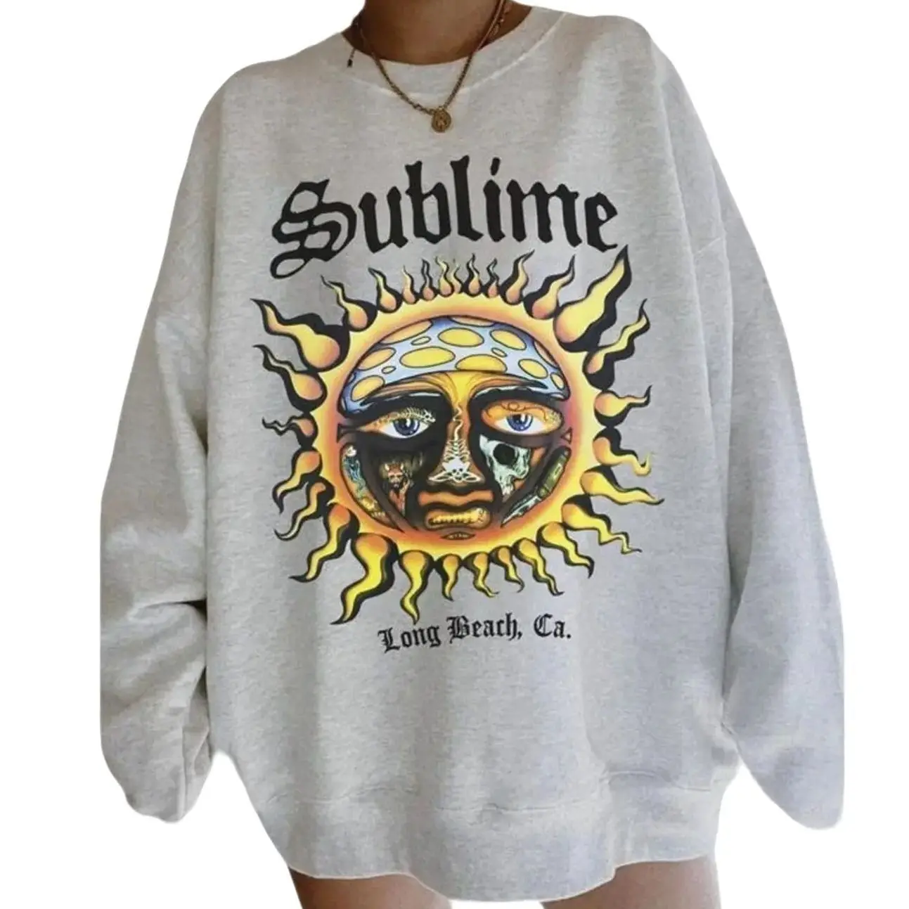 SUBLIME Crewneck Sweatshirt, Sublime Sun Shirt, Aesthetic Sweatshirt, Sun Vintage Art Long Beach California Shirt