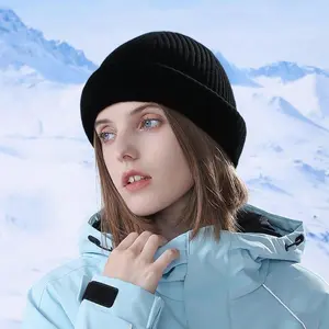 Unisex Autumn Winter Knit Beanie Hat, Thick Cotton Warm Face Mask for Outdoor Cycling, Men Women Cold Weather Headwear