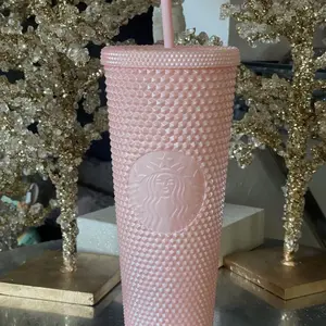 NEW 2024 Starbucks Tumbler Pink Pearl Bling cup Venti Summer NEW RELEASE
