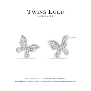 TWINSLULU TSL375 GRAFF BUTTERFLY EARRINGS  elegant personal design Female Fashion Accessories Daily wearing jewelry For Evening Party Brithday Anniversary gift