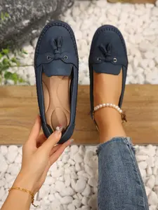 Women's Fashionable Plain Color Flat Shoes, Casual Comfortable Non-slip Loafers for Daily Wear, Lightweight Breathable Shoes for Pregnant Women, Girl