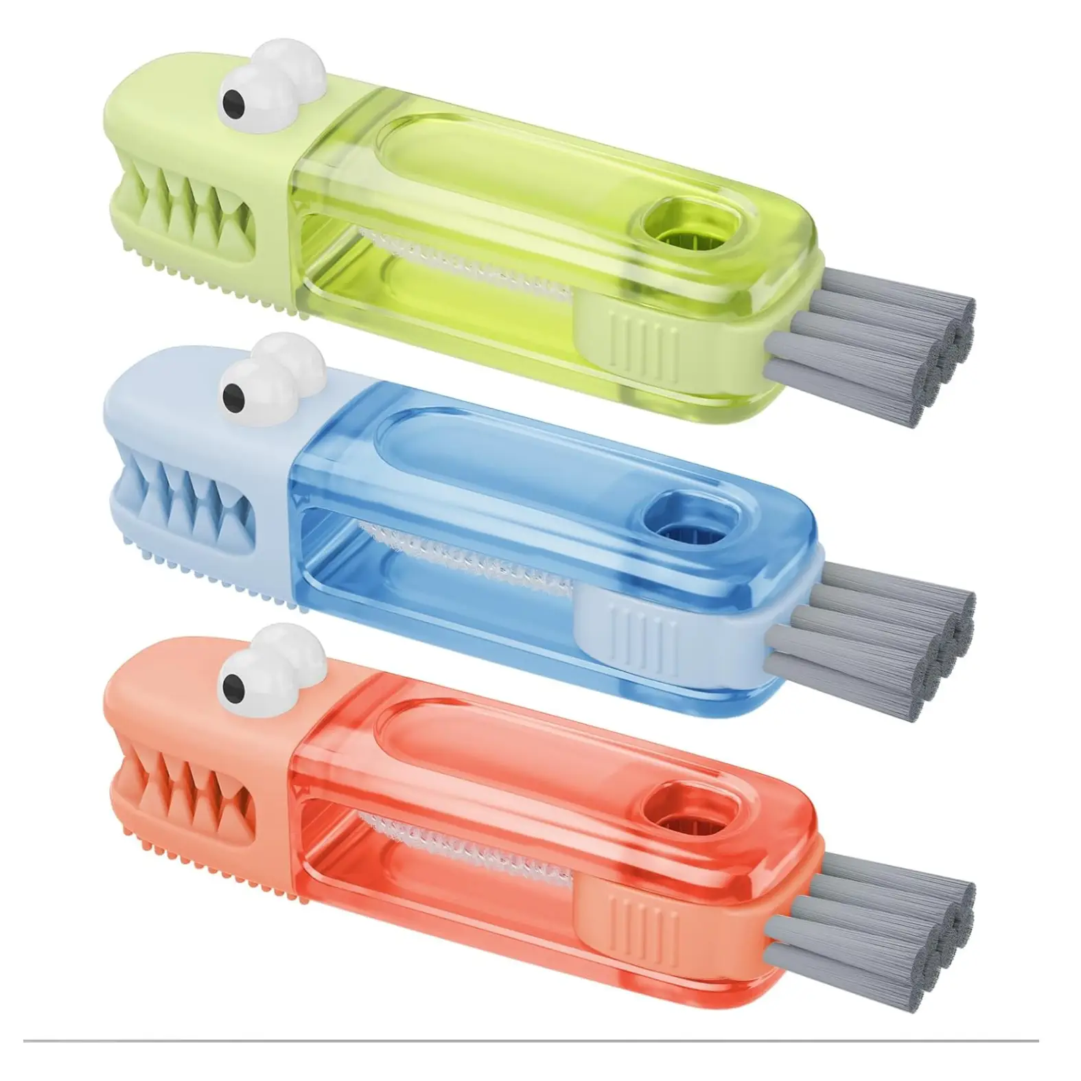 3 in 1 Cup Lid Gap Cleaning Brush Set, Multifunctional Bottle Cleaning Brush, Silicone Cup Lid Gap Cleaner, Home Kitchen Cleaning Tools (Multicolored)