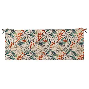 RSH Décor Floral Foam Bench Cushion for Indoor/Outdoor with Ties, USA Made, 51” x 18” x 3”
