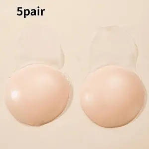 Reusable Sticky Nipple Covers for Women, 5 Pairs Reusable Adhesive Breast Shields, Comfortable & Secure Nursing Accessories