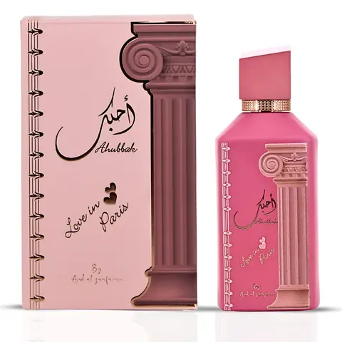 Ahubbak Love In Paris Eau De Parfum Spray 100ML (3.4 OZ) By Ard Al Zaafaran | A Fusion Of Fruits & Florals, Crowned With Marshmallow Vanilla.