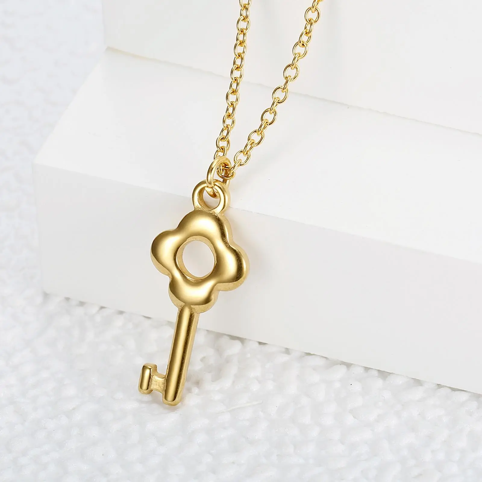 Stainless Steel Necklace Set with Geometric Lock and Key Charms, 2-Piece Unisex Chain Jewelry for Parties and Anniversaries, Stainless Steel Jewelry, Key Charm, Anniversary, Set Of 2, Elegant, Pendant, Party, Chain Jewelry Necklaces