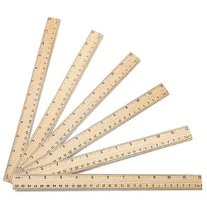 10 Pack 12 Inch Wooden Rulers Bulk Wood Measuring Office Ruler with 2 Scale