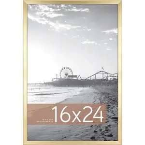 16x24 Poster Frame Traditional Brass, Vertical & Horizontal Wall Hanging Large Picture Frame for Photos, Posters & Art Prints (1-Pack)