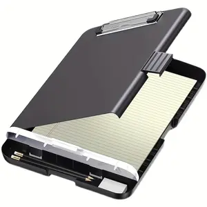 Large A4 file box with pen slot, desktop plastic file storage board and writing board organizer, Clipboard with Storage