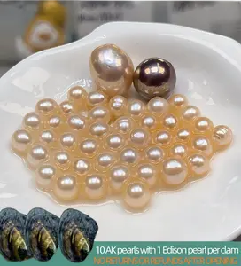 【Andrew】Supreme AK（10 Light Color Small AK Pearls with 1 Edison Pearl Freshwater Pearl clam）｜Live Opening Non-Refundable NO RETURNS OR REFUNDS AFTER