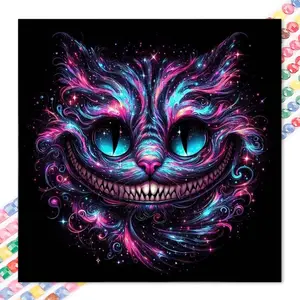 1 DIY Handcraft Diamond Painting Kit, 5D Diamond Art Set, DIY Decoration, Smile Cat Diamond Painting Kit Full Round Drill, Mosaic, Diamond Art, DIY Art Home Decoration, Suitable for Christmas