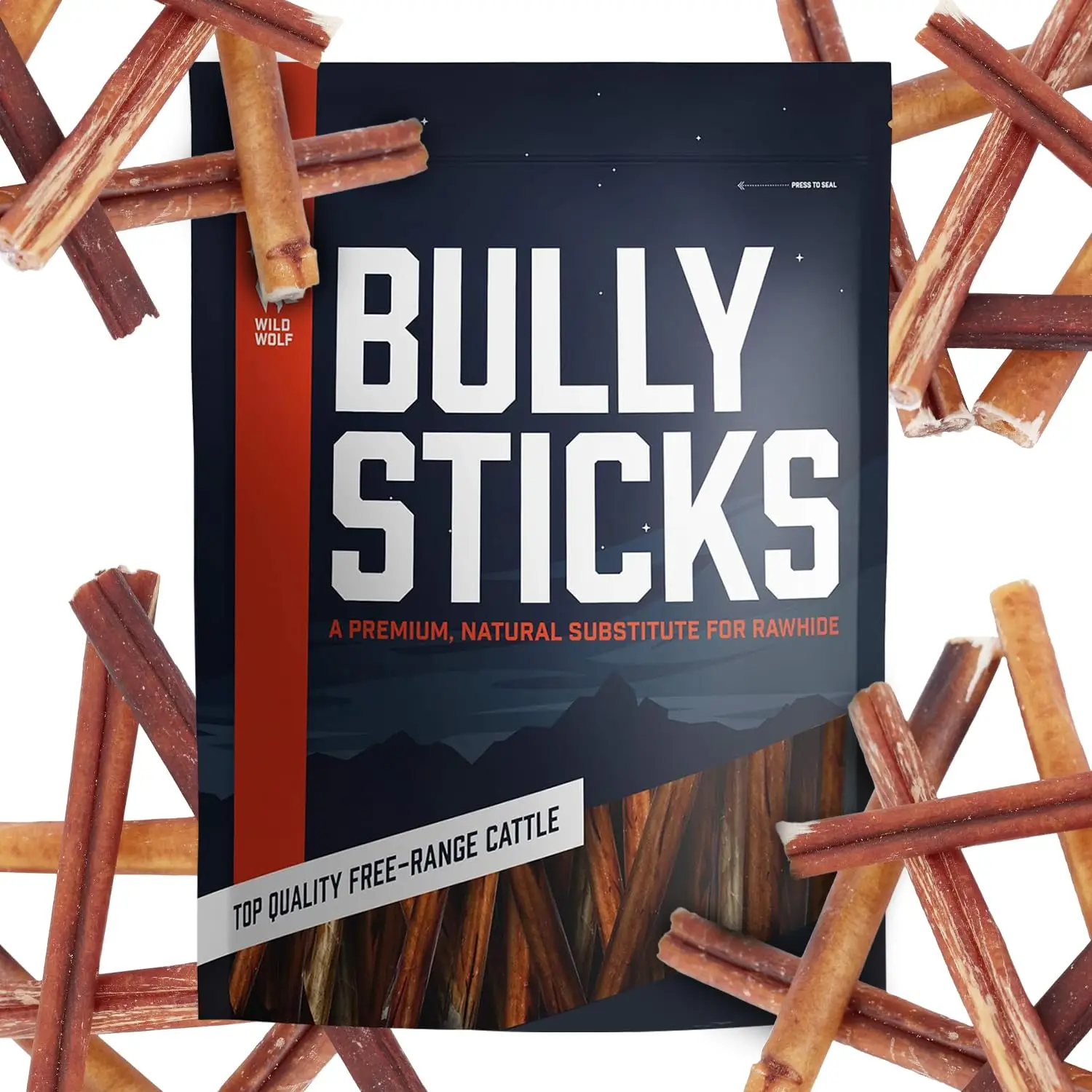 6-inch Bully Sticks (8oz.) Healthy, All-Natural, Long-Lasting Dog Chew Bones - Low Odor - Mixed Thickness